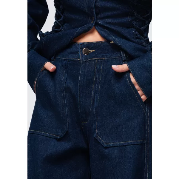  Dámské kalhoty OMBRE OW-PA-E0017 DARK BLUE 