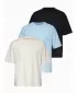 Pánské triko OMBRE OM-TSBC-0291 BLACK/LIGHT BLUE/OFF WHITE
