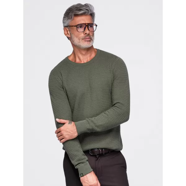  Pánský svetr OMBRE OM-SWSW-0119 OLIVE 