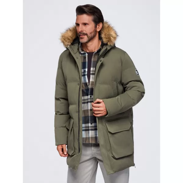  Pánská parka OMBRE OM-JALJ-0310 DARK OLIVE 