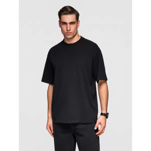  Pánské triko OMBRE OM-TSBC-0291 OFF WHITE/OFF WHITE/BLACK 