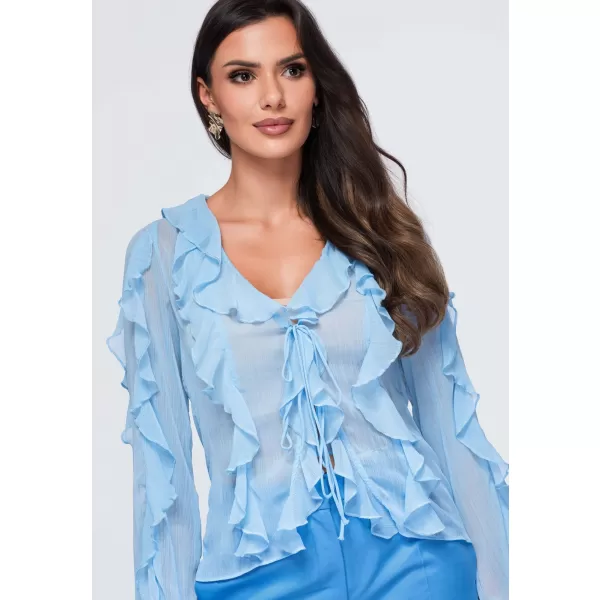  Dámská blůza OMBRE OW-TS-E0078 BLUE 