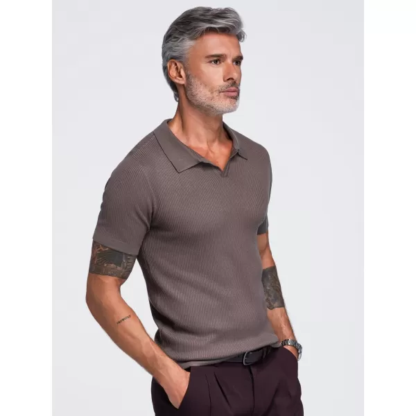  Pánské triko s límečkem OMBRE OM-POSS-0182 GREY 