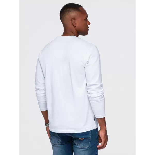  Pánské tričko OMBRE OM-LSBL-0142 WHITE 
