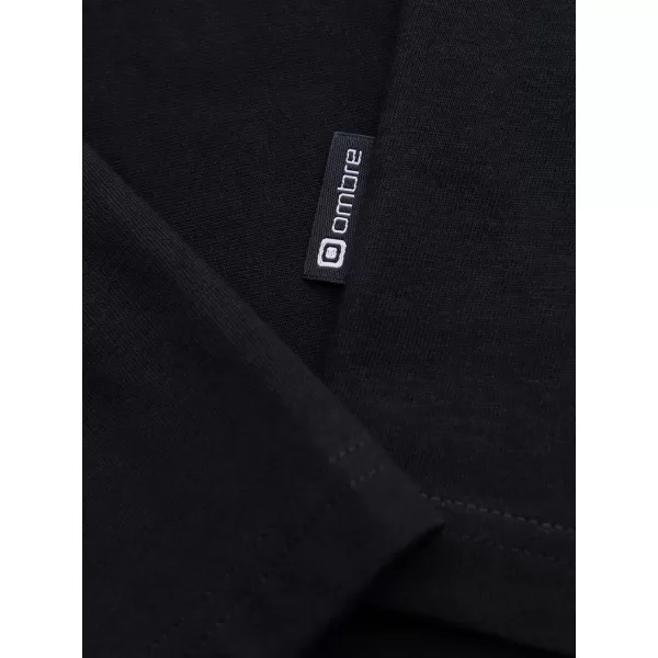  Pánské tričko OMBRE OM-LSBL-0143 BLACK 