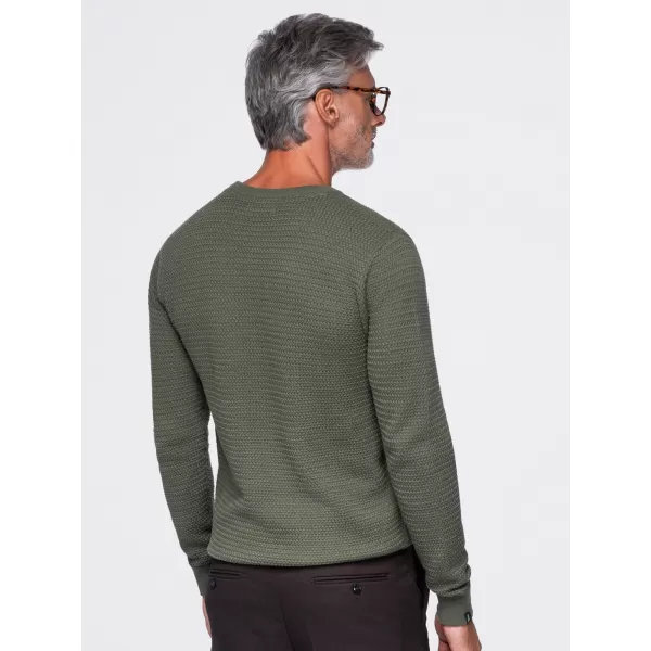  Pánský svetr OMBRE OM-SWSW-0119 OLIVE 