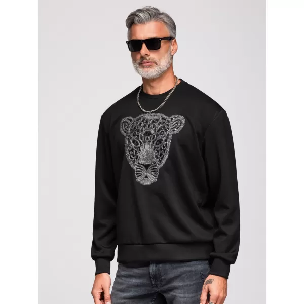  Pánská mikina OMBRE OM-SSNZ-0273 BLACK 