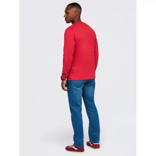  Pánské tričko OMBRE OM-LSBL-0142 RED 