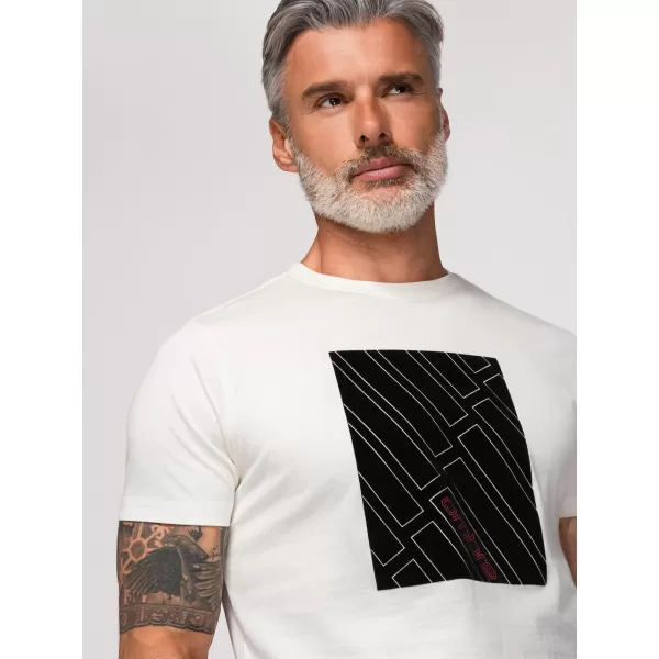  Pánské triko OMBRE OM-TSPT-0259 WHITE 