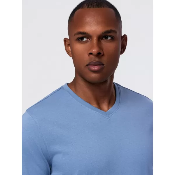  Pánské tričko OMBRE OM-LSBL-0143 LIGHT DENIM 