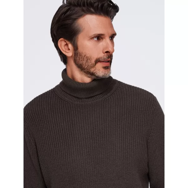  Pánský rolák OMBRE OM-SWTN-0189 DARK BROWN 