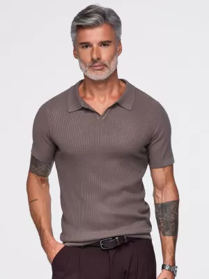 Pánské triko s límečkem OMBRE OM-POSS-0182 GREY