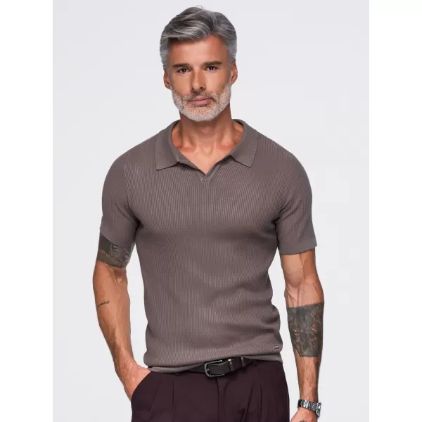  Pánské triko s límečkem OMBRE OM-POSS-0182 GREY 