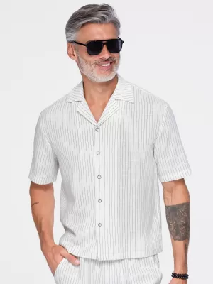 Pánská košile OMBRE OM-SHSS-0222 OFF-WHITE
