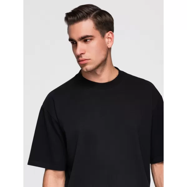  Pánské triko OMBRE OM-TSBC-0291 BLACK/LIGHT BLUE/OFF WHITE 