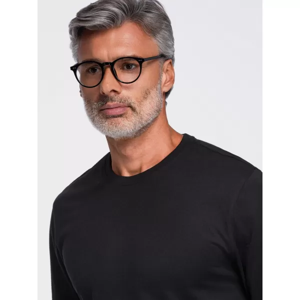  Pánské tričko OMBRE OM-LSBL-0142 BLACK 
