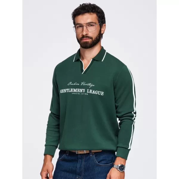  Pánská mikina OMBRE OM-SSNZ-0268 DARK GREEN 