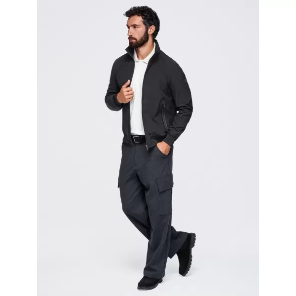  Pánská bunda s kapucí OMBRE OM-JANP-0233 BLACK 