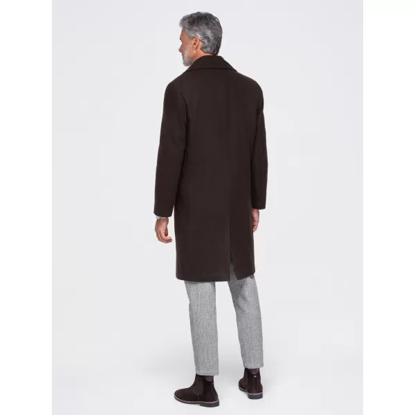  Pánský kabát OMBRE OM-COWC-0156 DARK BROWN 