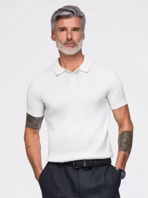 Pánské polo tričko OMBRE OM-POSS-0180 OFF-WHITE