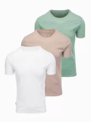 Pánské triko OMBRE OM-TSBS-0268 GREY-GREEN/WHITE/BEIGE