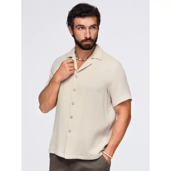  Pánská košile OMBRE OM-SHSS-0223 BEIGE 