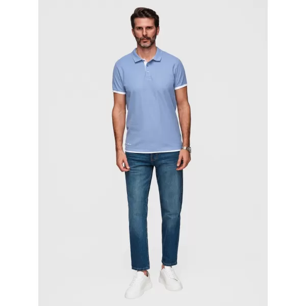  Pánské triko s límečkem OMBRE OM-POSS-0170 BLUE 