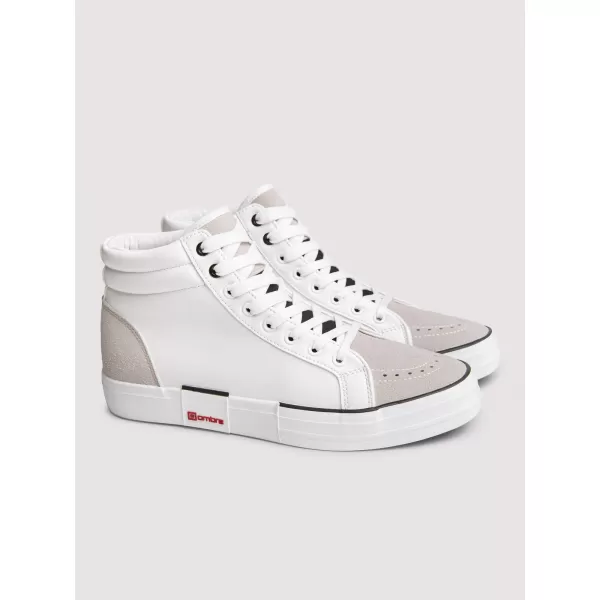 Pánské kotníkové tenisky OMBRE OM-FOTH-0240 WHITE AND BEIGE 