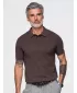 Pánské polo tričko OMBRE OM-POSS-0178 DARK BROWN
