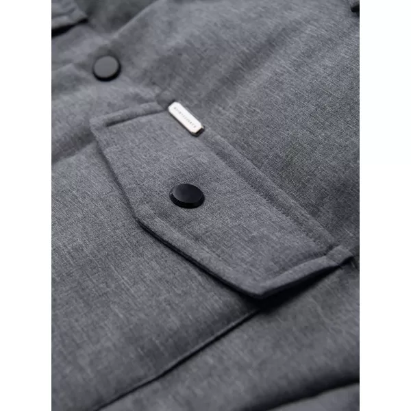  Pánská prošívaná košilová bunda OMBRE OM-JALP-0256 GREY MELANGE 