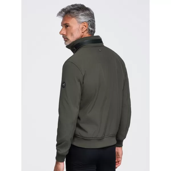  Pánská bunda s kapucí OMBRE OM-JANP-0233 DARK OLIVE 
