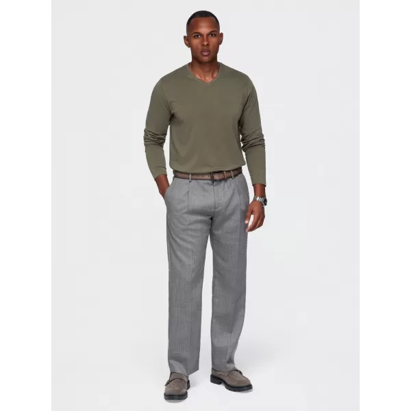 Pánské tričko OMBRE OM-LSBL-0143 DARK OLIVE 