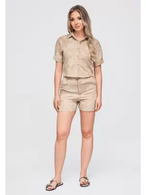 Dámská halenka OMBRE OW-SH-E0060 BEIGE
