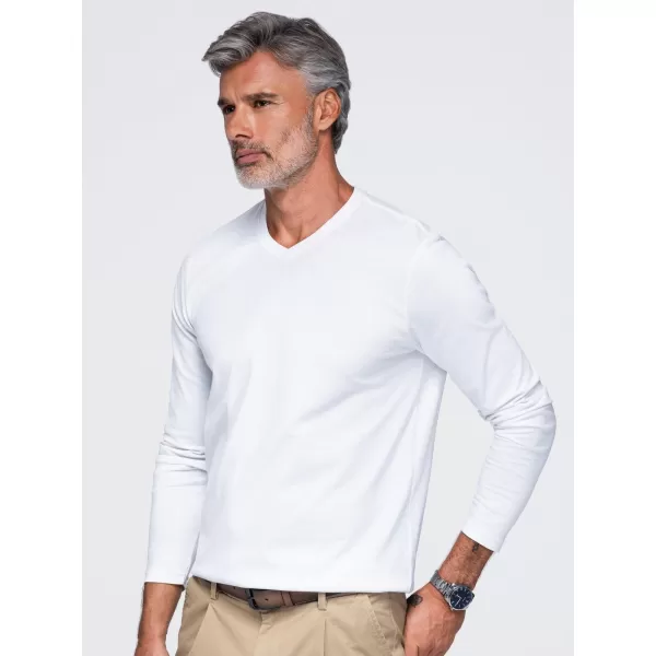  Pánské tričko OMBRE OM-LSBL-0143 WHITE 