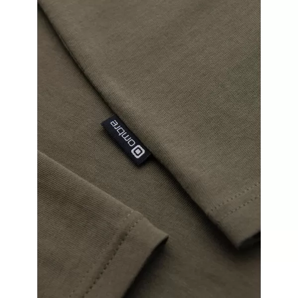  Pánské tričko OMBRE OM-LSBL-0142 DARK OLIVE 