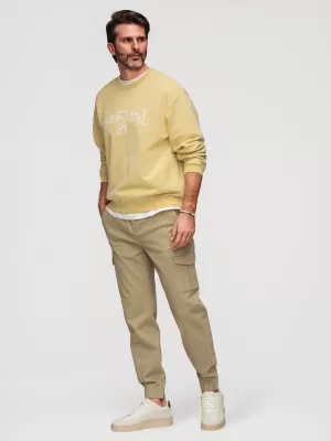 Pánské kalhoty OMBRE OM-PAJO-0290 KHAKI