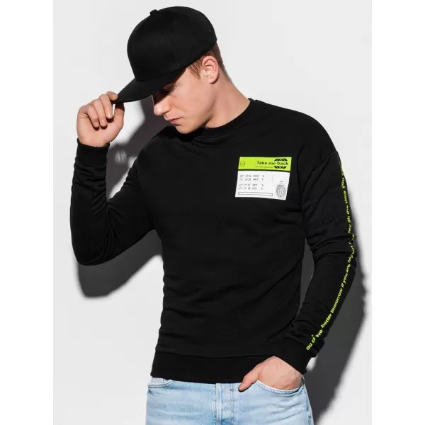  Pánská mikina OMBRE AB1046 BLACK 