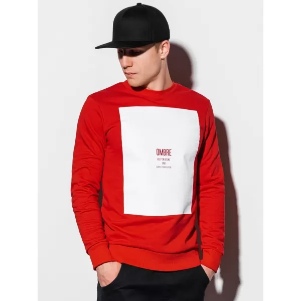  Pánská mikina OMBRE AB1045 RED 