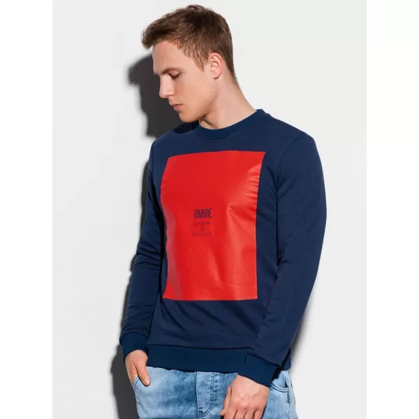  Pánská mikina OMBRE AB1045 NAVY 