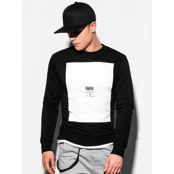  Pánská mikina OMBRE AB1045 BLACK 