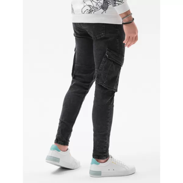  Pánské kalhoty OMBRE P1079 BLACK 