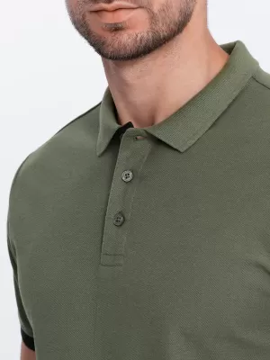 Pánské triko OMBRE OM-POSS-0113 OLIVE