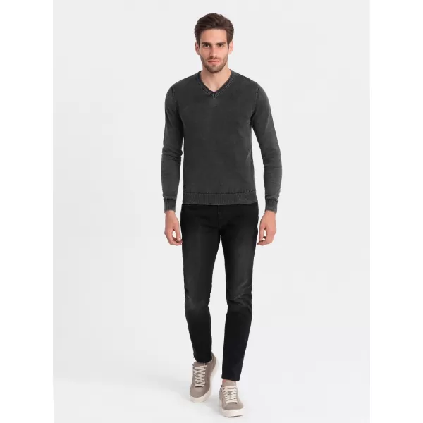  Pánský svetr OMBRE OM-SWOS-0108 BLACK 