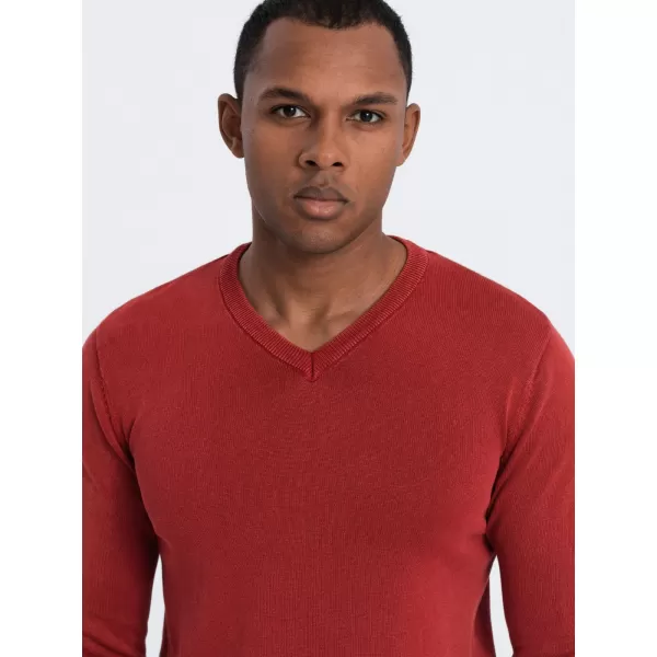  Pánský svetr OMBRE OM-SWOS-0108 RED 