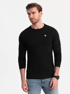 Pánské triko s dlouhým rukávem OMBRE OM-LSCL-0102 BLACK