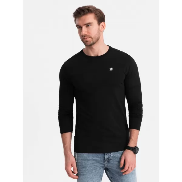  Pánské triko s dlouhým rukávem OMBRE OM-LSCL-0102 BLACK 
