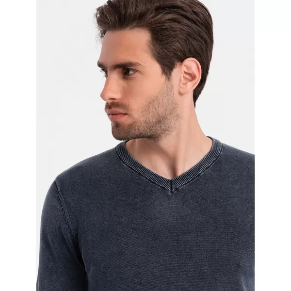  Pánský svetr OMBRE OM-SWOS-0108 NAVY BLUE 