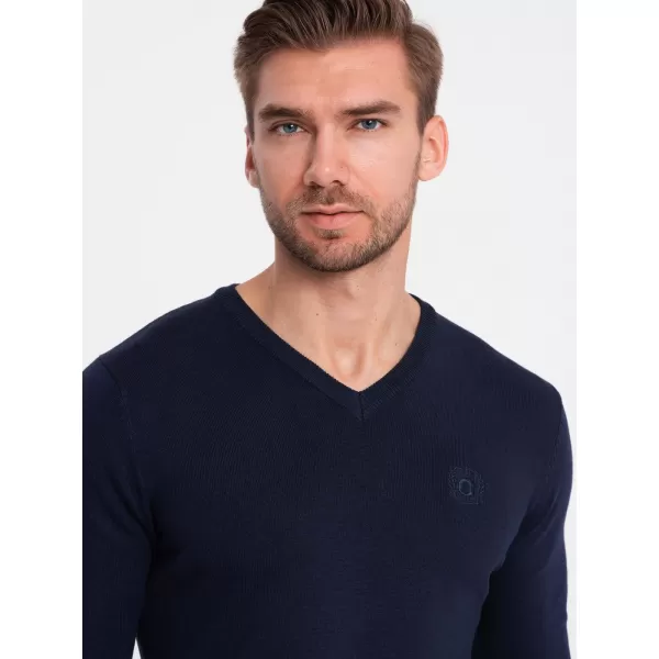  Pánský svetr OMBRE OM-SWBS-0107 NAVY BLUE 02 