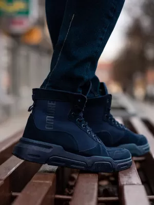 Pánské boty OMBRE OM-FOBO-0122 NAVY BLUE