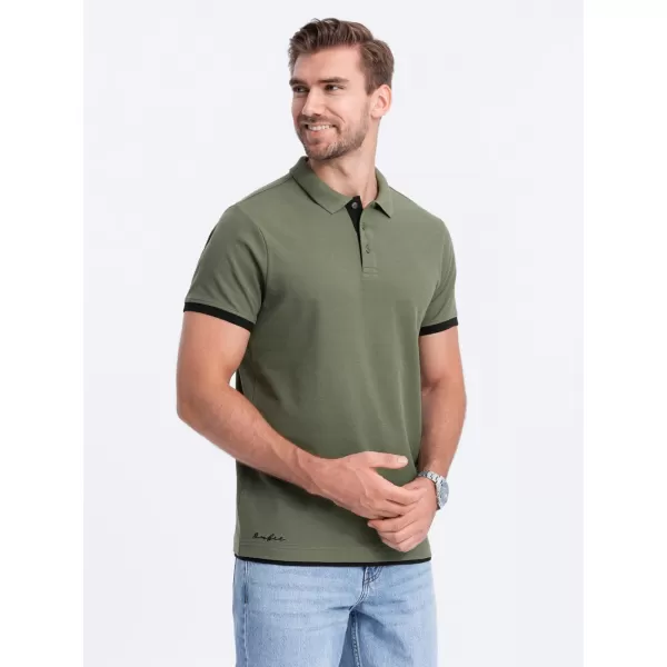  Pánské triko OMBRE OM-POSS-0113 OLIVE 